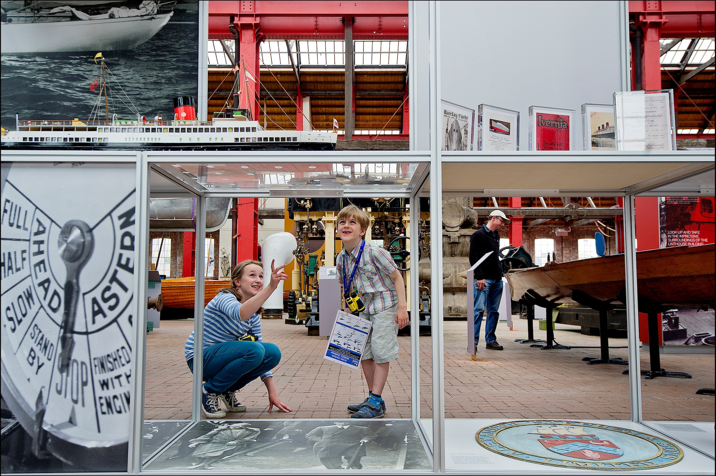 Two children enjoying the Maritime Museum